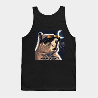 2024 Total Solar Eclipse Watching Squirrel April 8 Tank Top